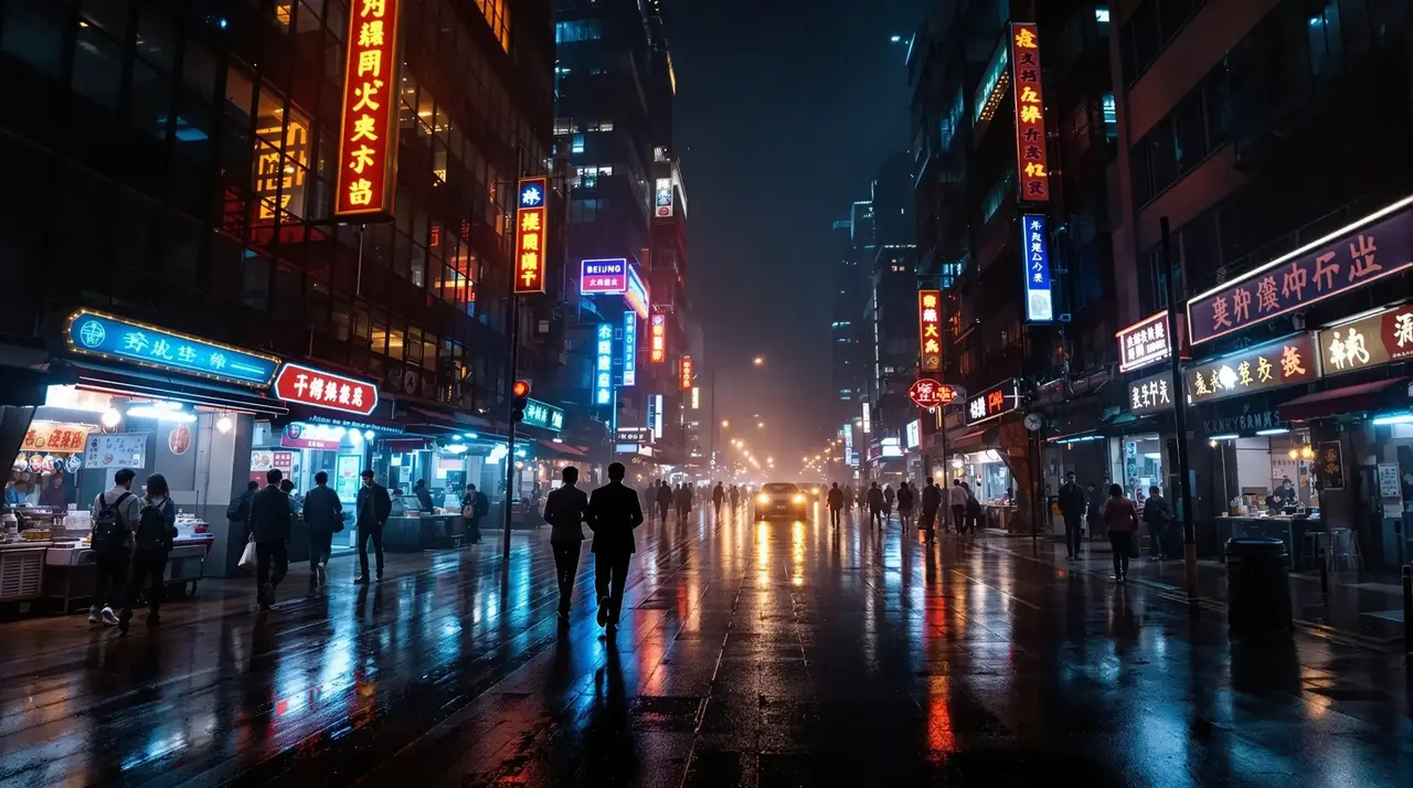 雨夜霓虹之城 - 香蕉视频高清真实短片